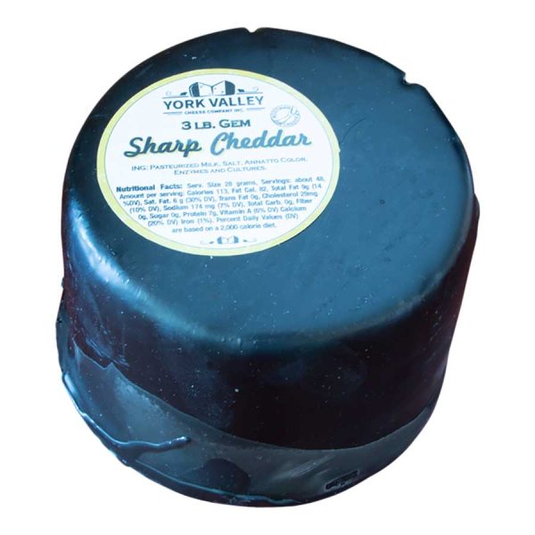 Black Rind 3 lb. Gem Cheese - Medium Sharp (Case of 6)