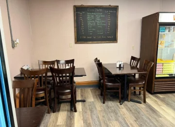 menu in dining area